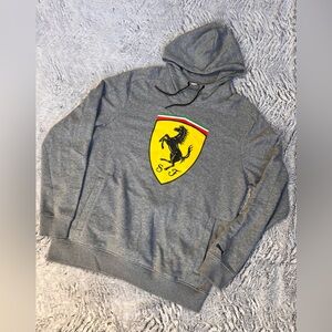 Ferrari Gray Hoodie with Yellow Emblem